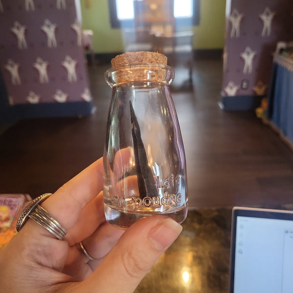 The start of a Witch's Bottle spell, cast iron nail inside a glass jar