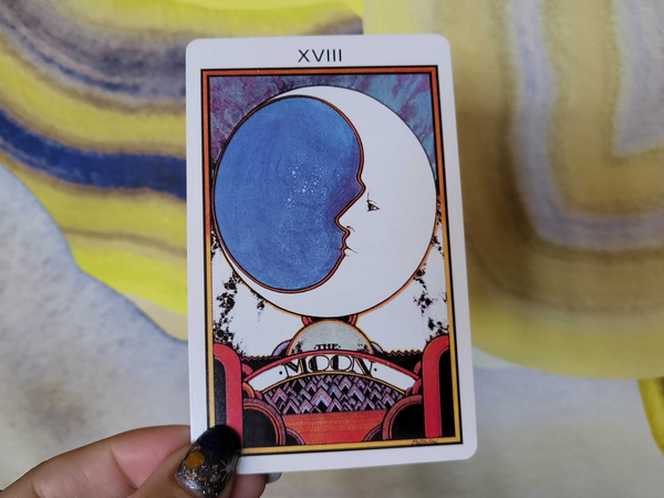 The Moon card from Aquarian Tarot