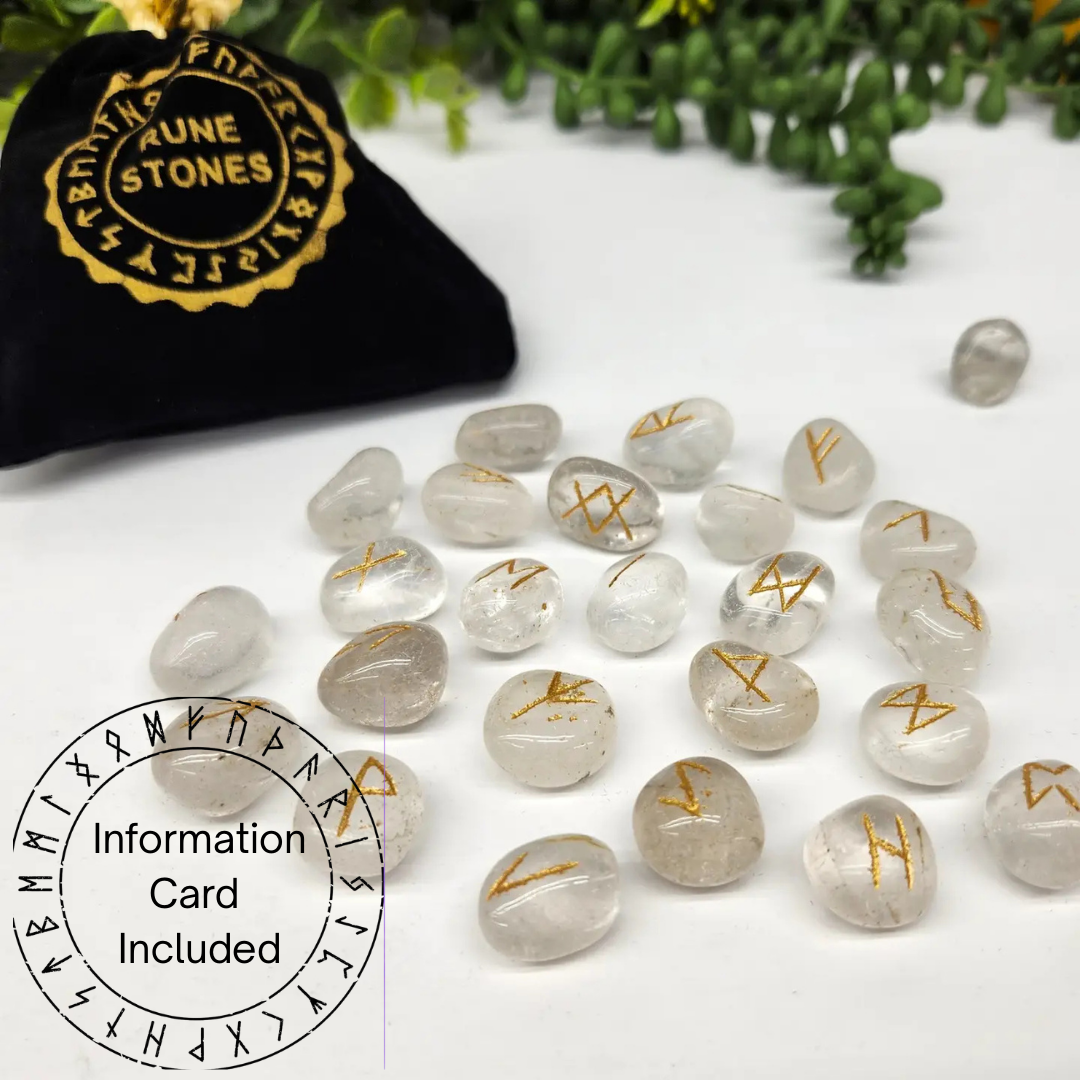 Clear Quartz Rune Set