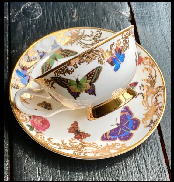 Flight of the butterflies Stop Talking teacup and saucer