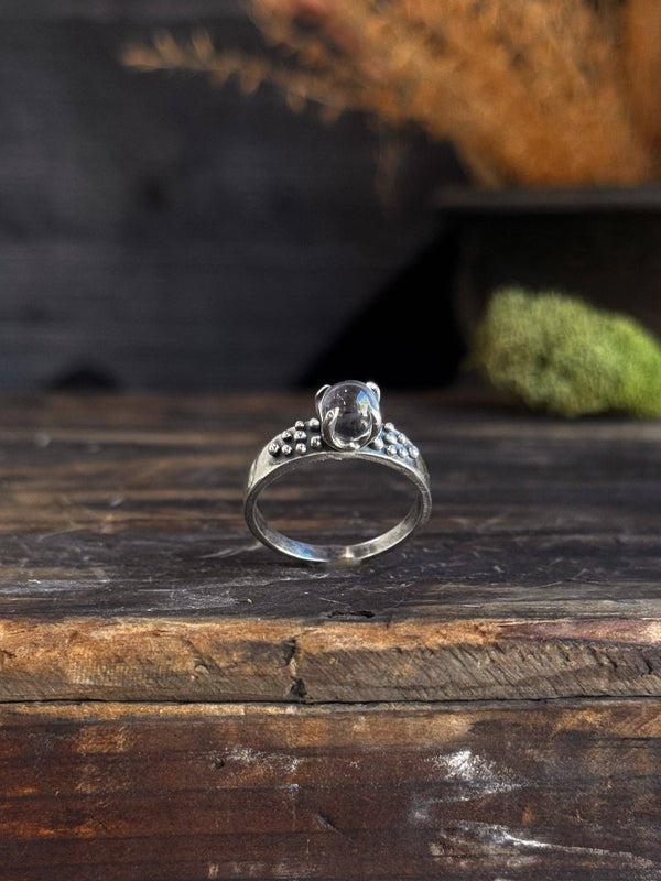 Quartz Crystal Ball Ring Size 9