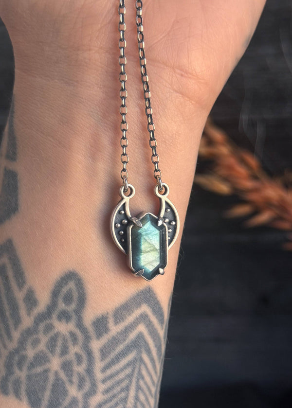 Labradorite Maiden Moon Necklace