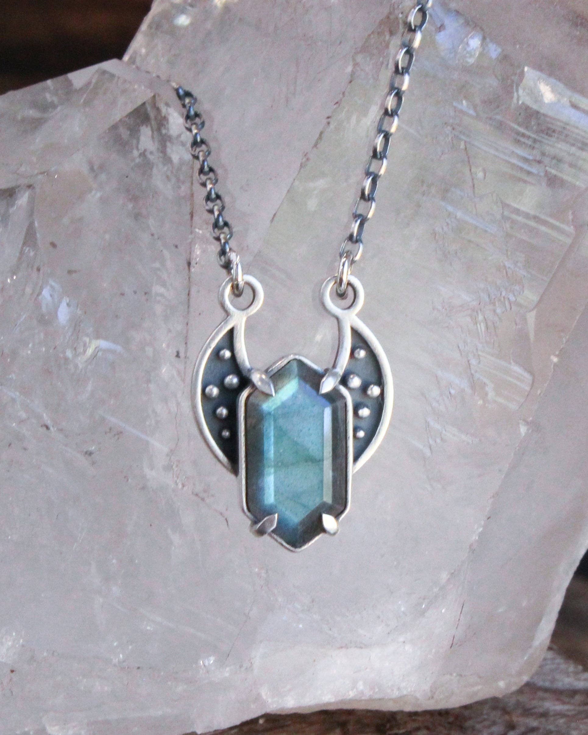 Labradorite Maiden Moon Necklace