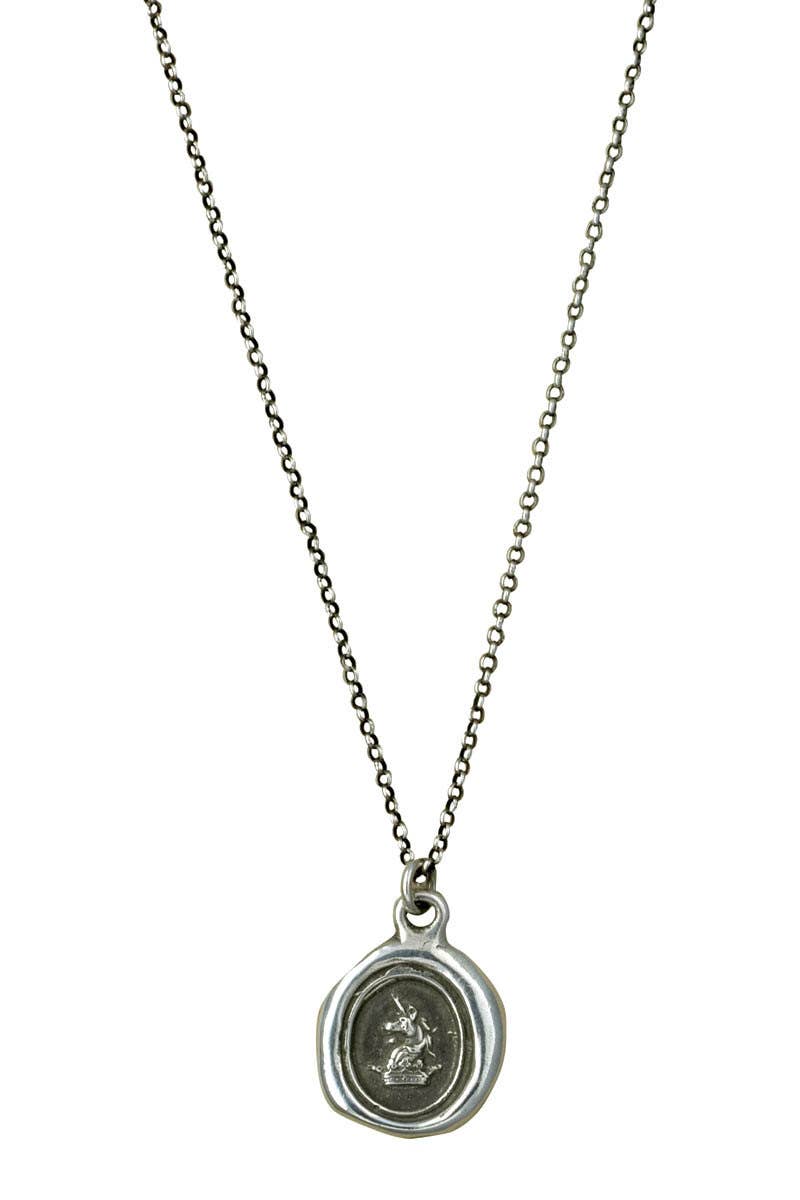 Unicorn and Crown Wax Seal Necklace