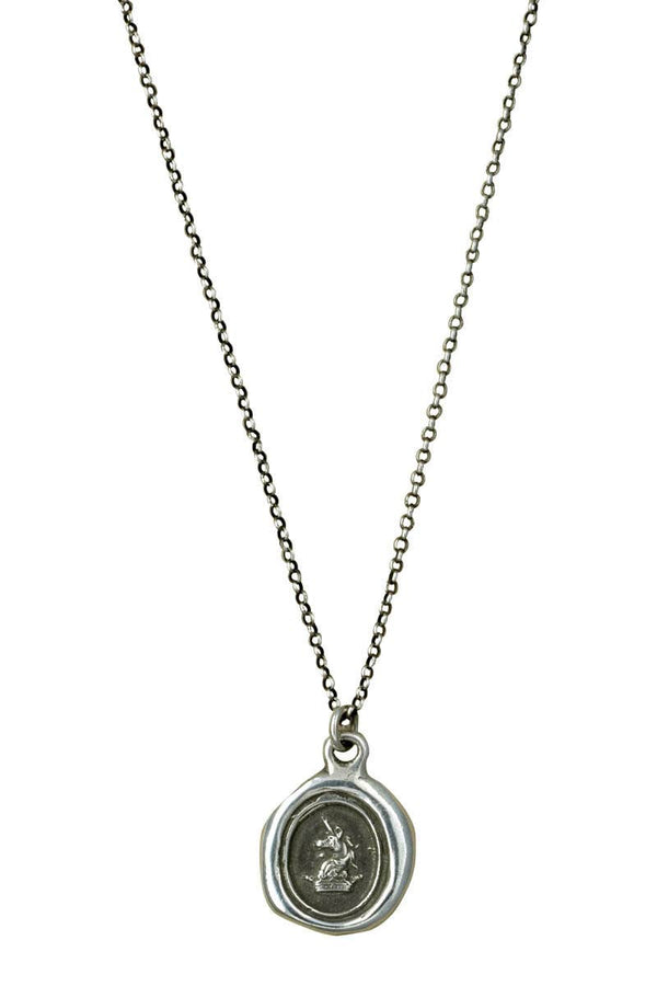 Unicorn and Crown Wax Seal Necklace