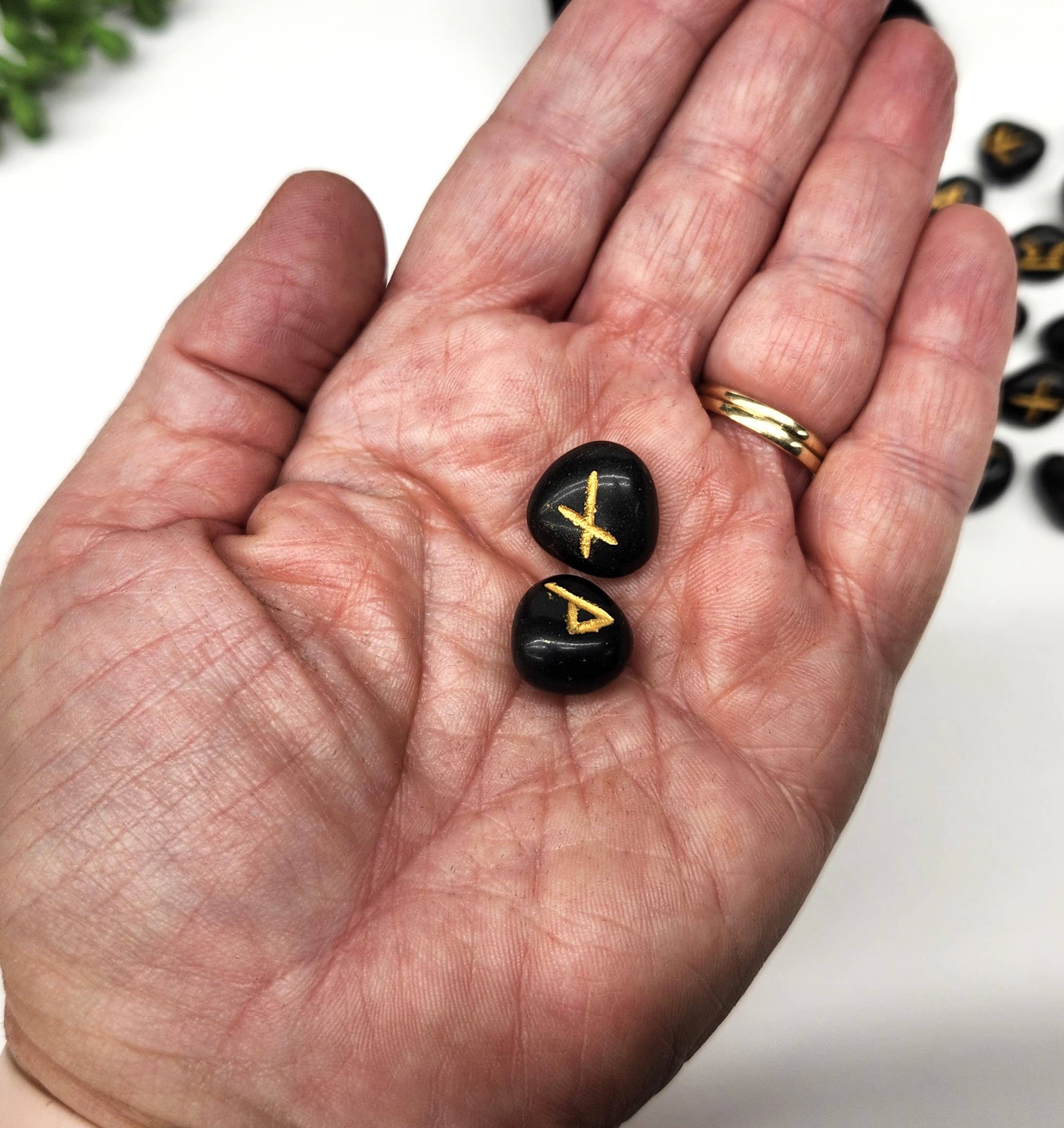Black Agate Rune Set