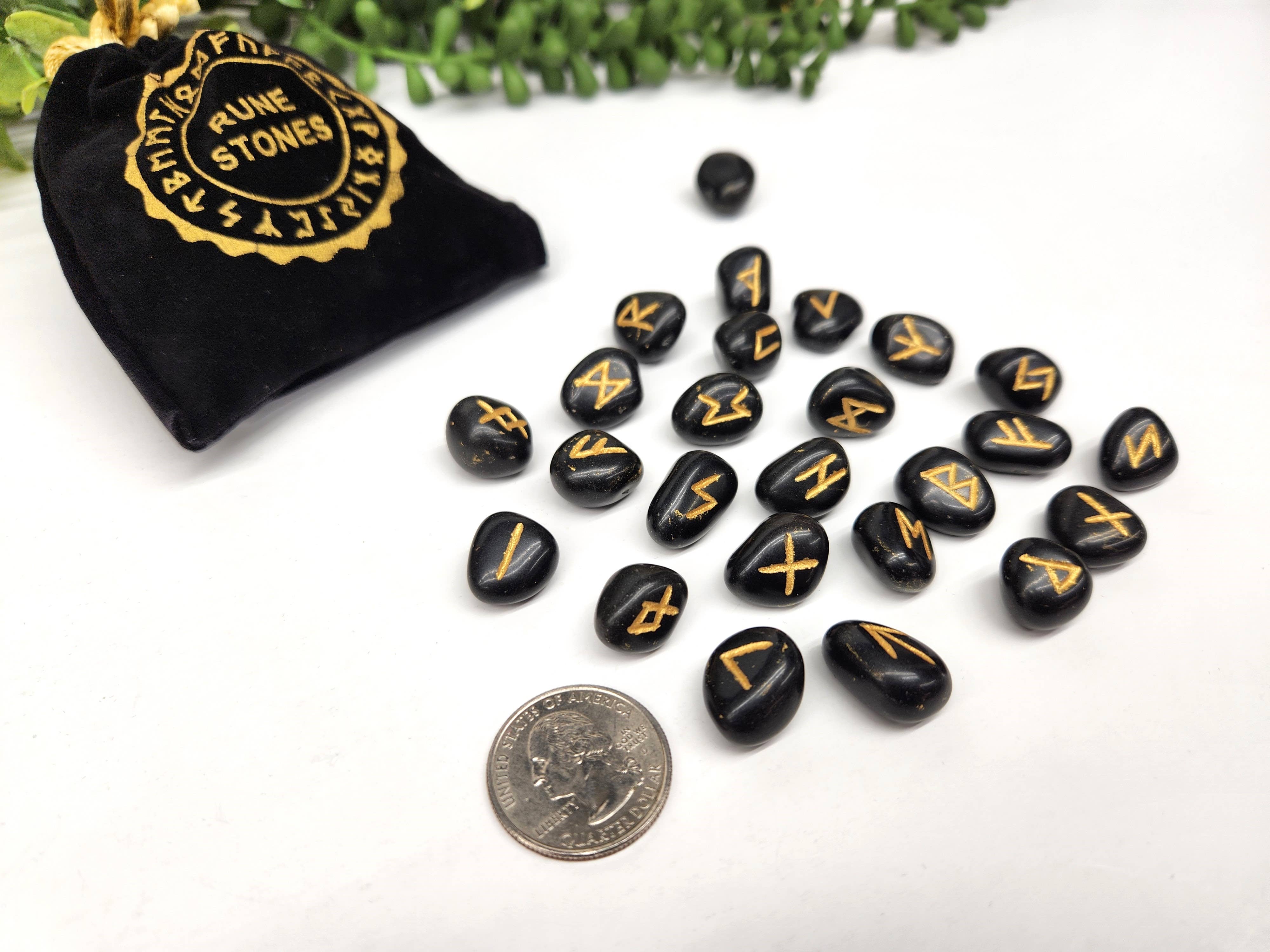 Black Agate Rune Set