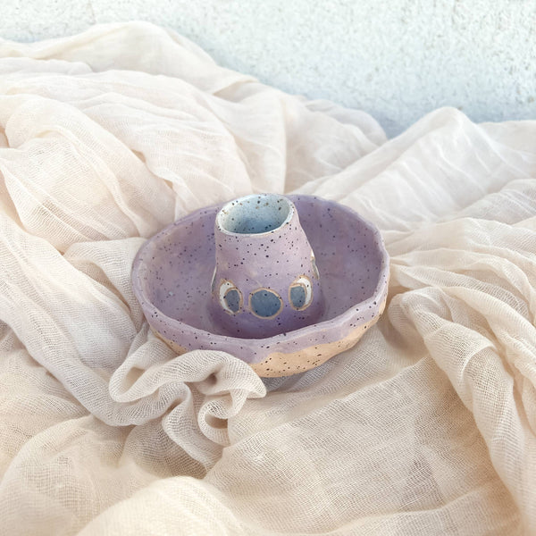 Moon Phases Candle Holder: Slate