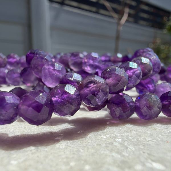 6mm Faceted Amethyst Bracelet