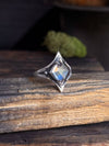Grounded Ring W/ Faceted Quartz Size 7