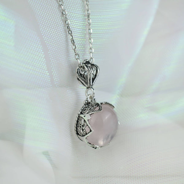 Rose Quartz & Sterling Silver Necklace