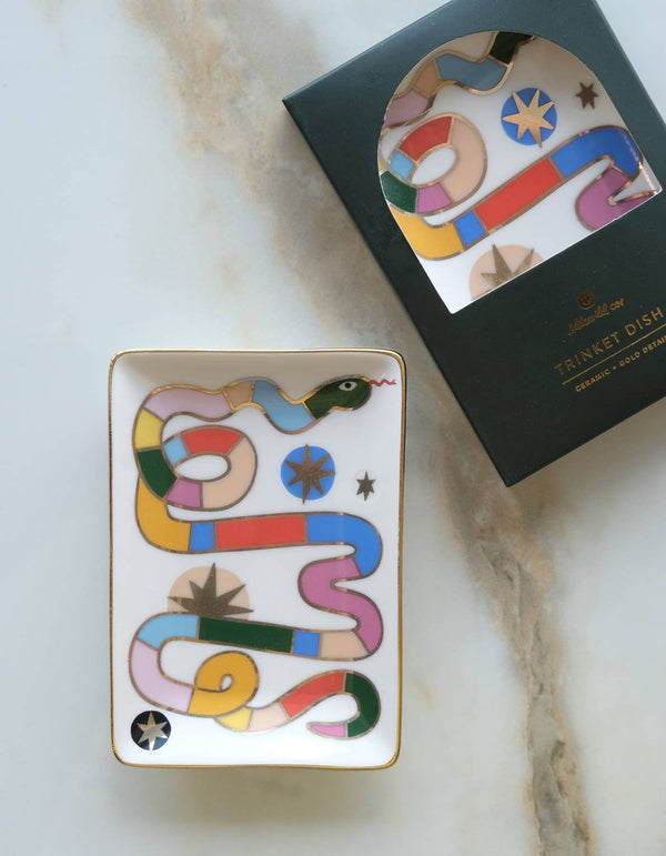 Rainbow Snake Porcelain Dish