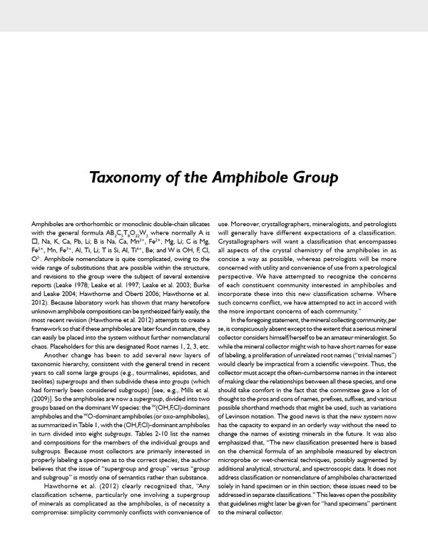 Collectors' Guide to the Amphibole Group