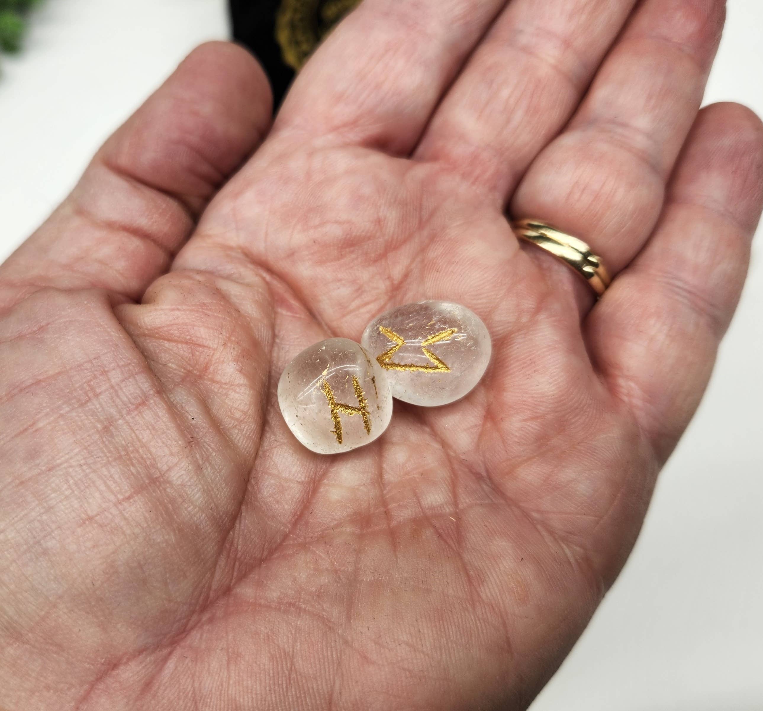 Clear Quartz Rune Set