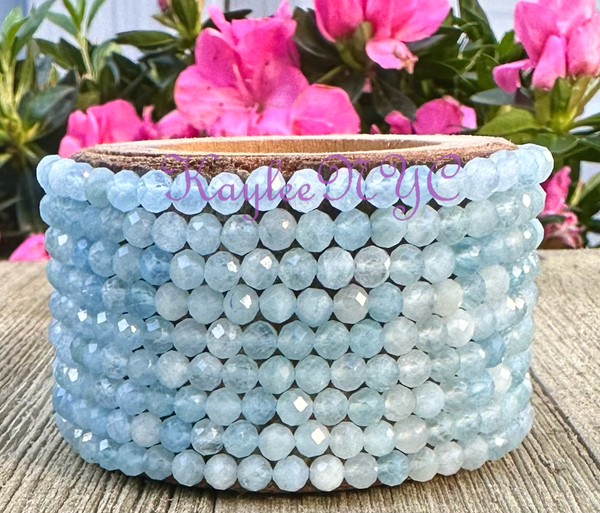Aquamarine Faceted Bracelet