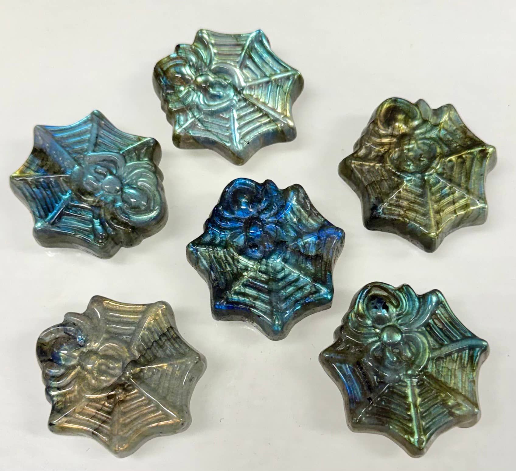 Labradorite Spider Carving