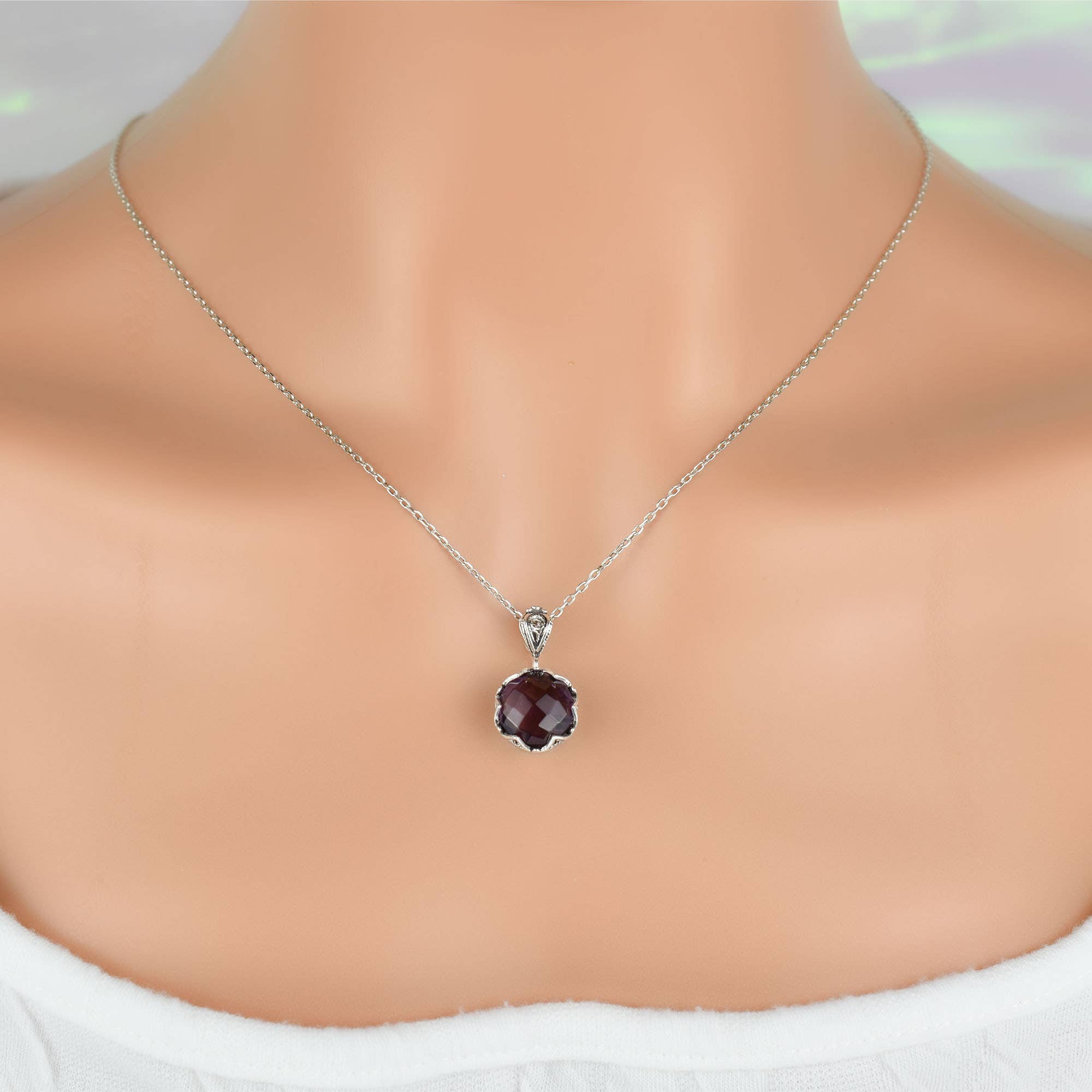 Amethyst & Sterling Silver Necklace