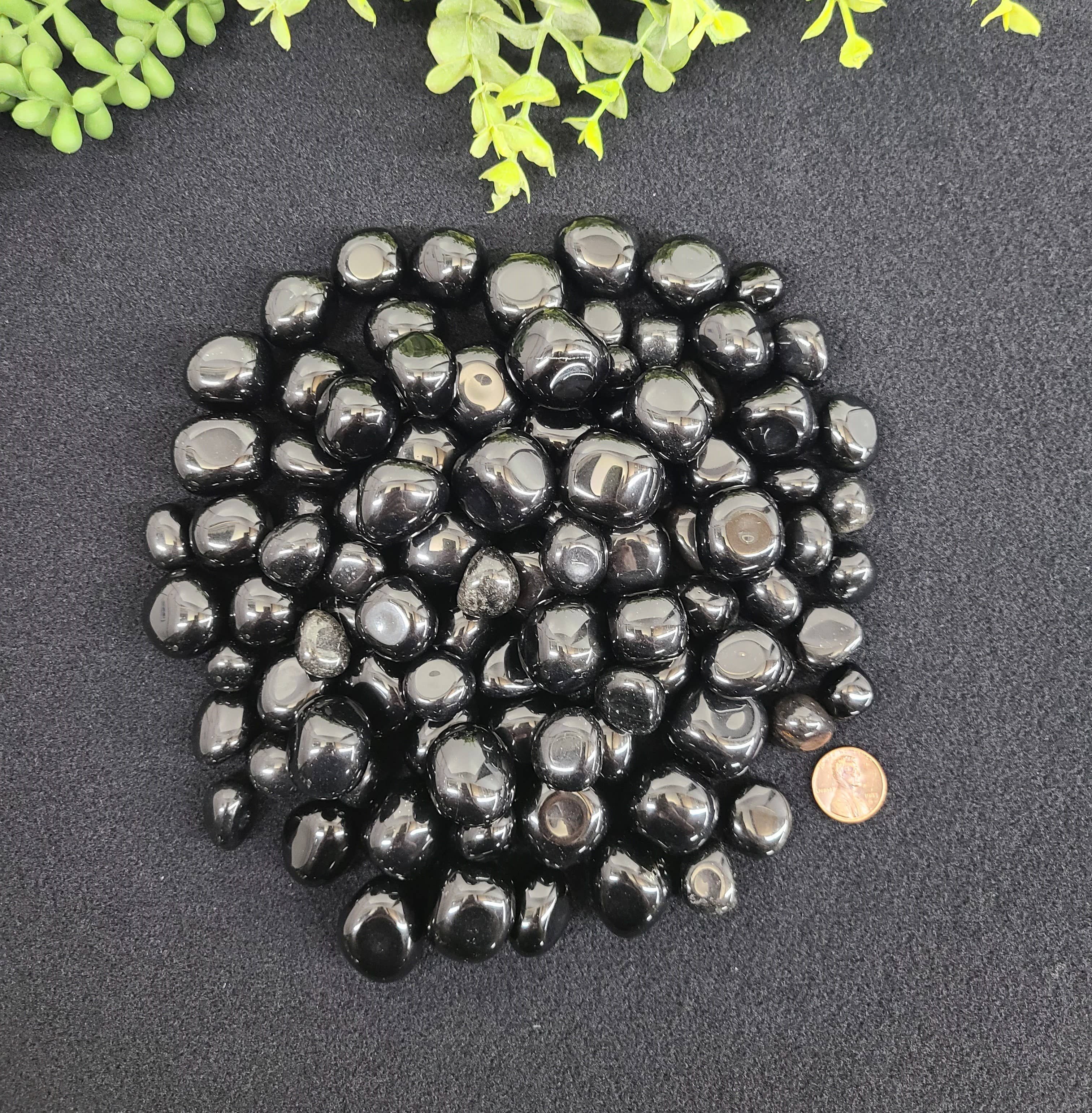 Black Obsidian Tumbled Stone (0.5kg/1.1lbs) 20-25mm