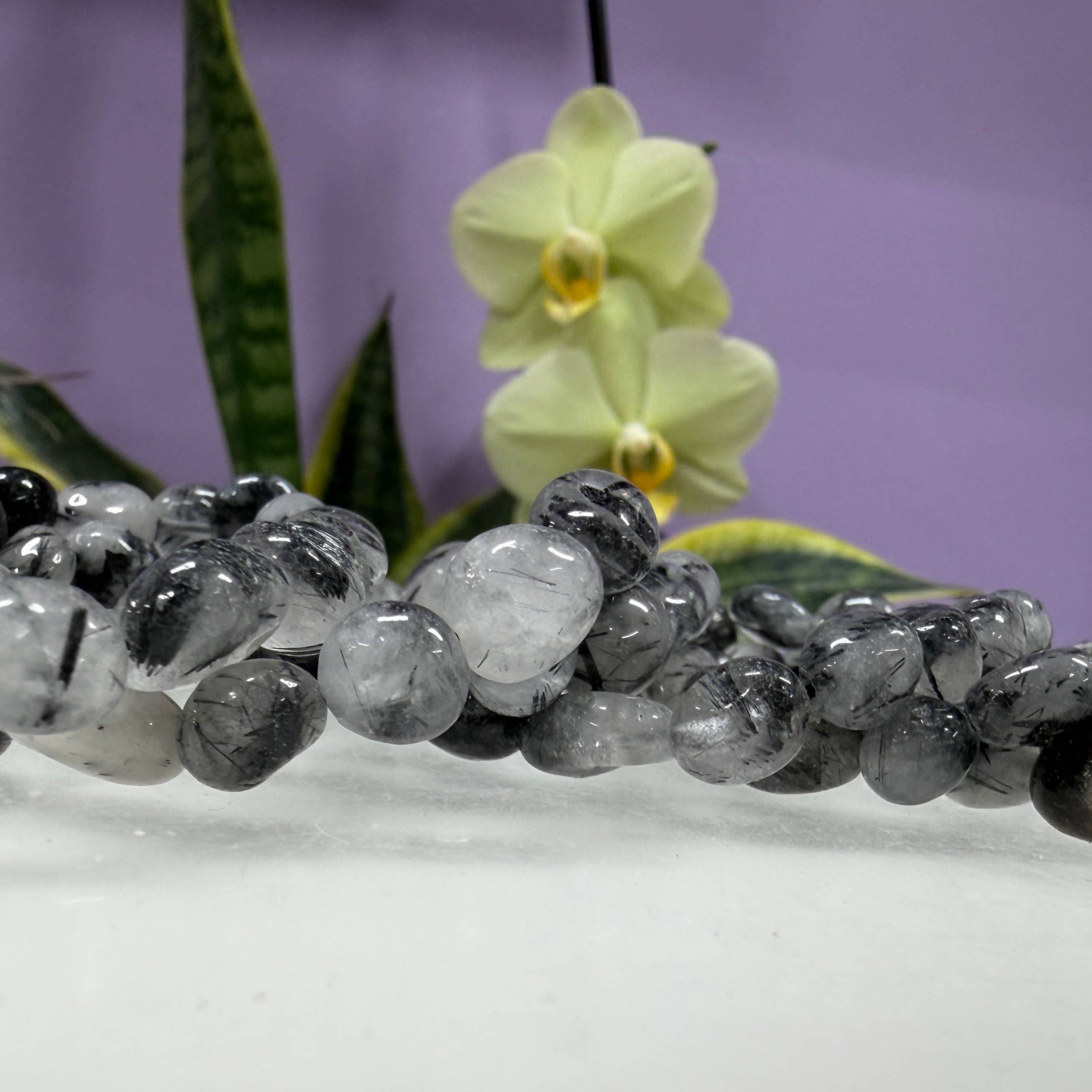 8mm Tourmalinated Quartz Bracelet