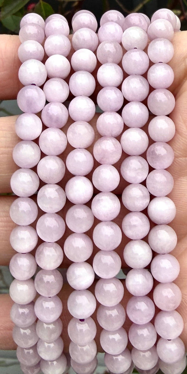 Natural Kunzite 6mm 7.5” Crystal Healing Stretch Bracelet