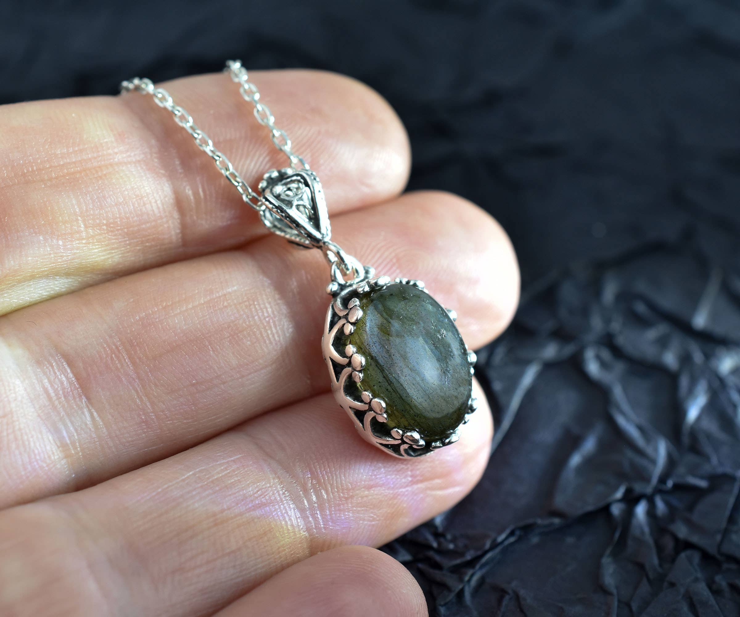 Labradorite & Sterling Silver Necklace