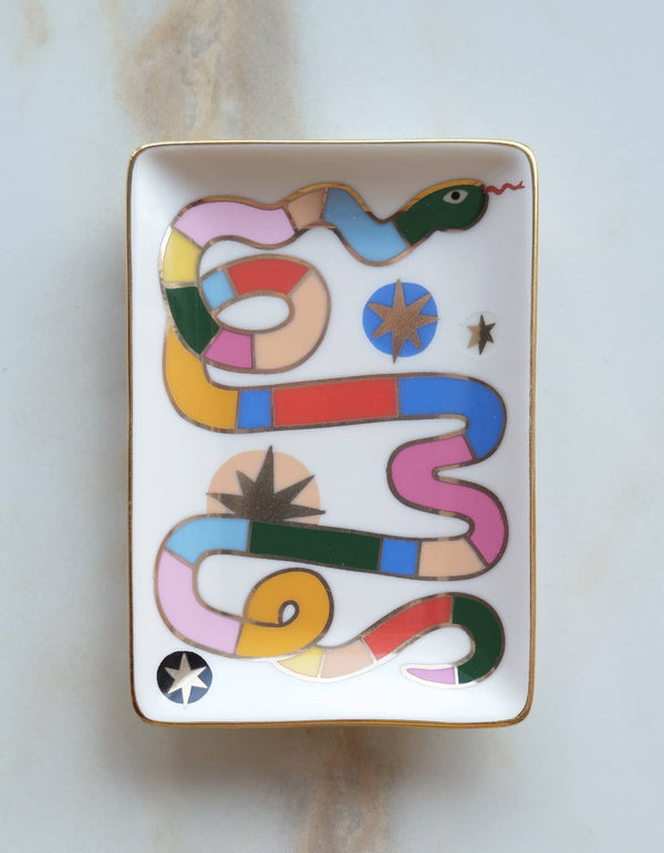 Rainbow Snake Porcelain Dish