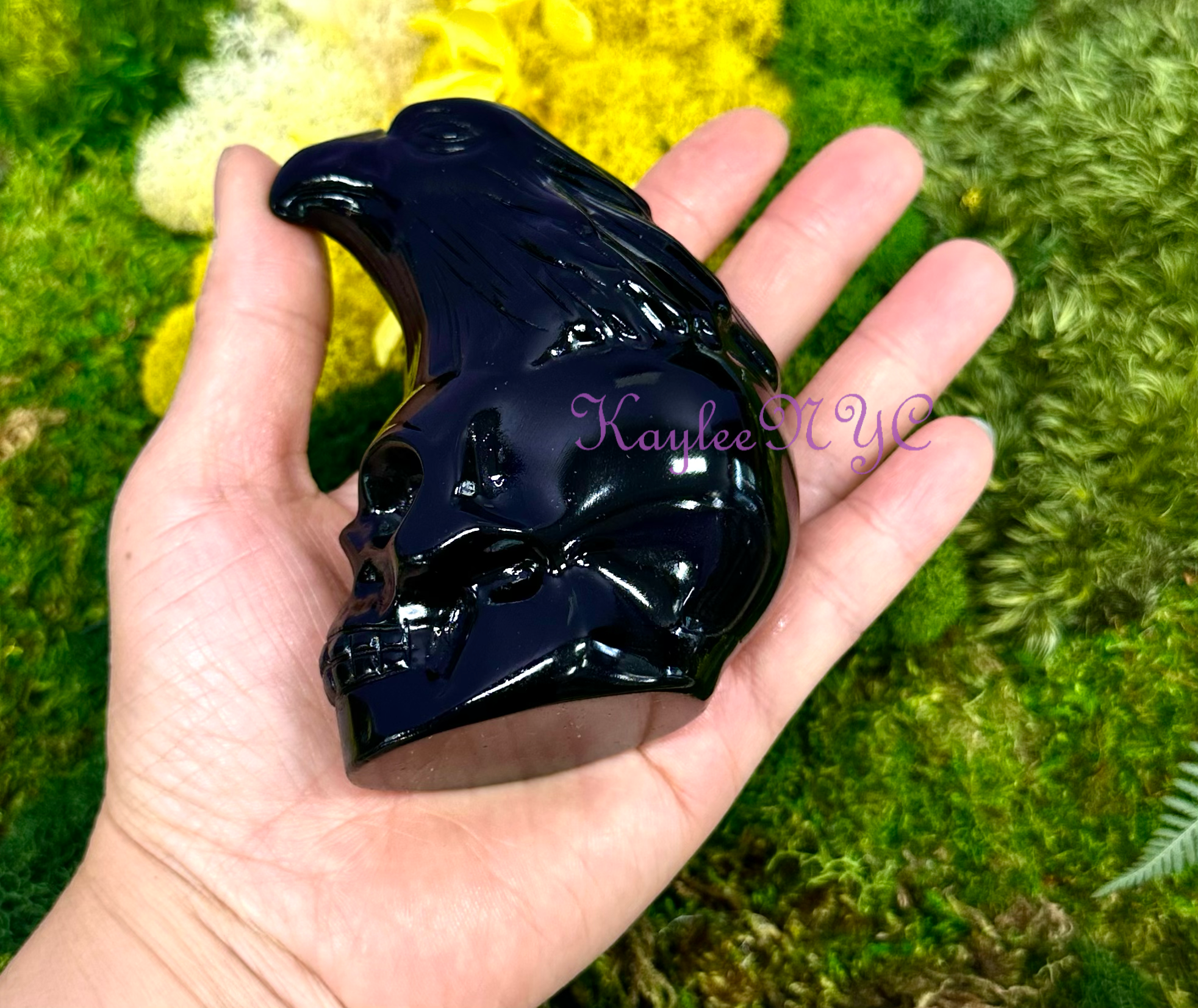 Obsidian Eagle Skull