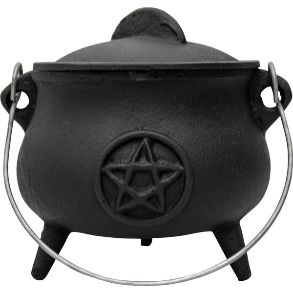 Cast Iron Pentacle Cauldron - 5.5in