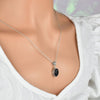 Black Onyx & Sterling Silver Heart Necklace