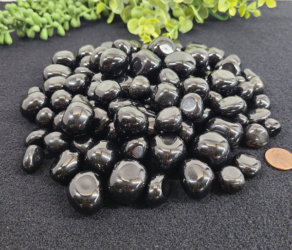 Black Obsidian Tumbled Stone (0.5kg/1.1lbs) 20-25mm