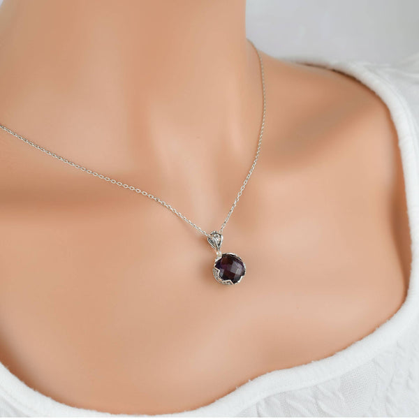 Amethyst & Sterling Silver Necklace