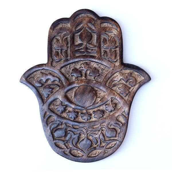 Wooden Hamsa - Pomegranate