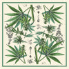 Botanical Cannabis Silk Bandana - 17 x 17 Inches