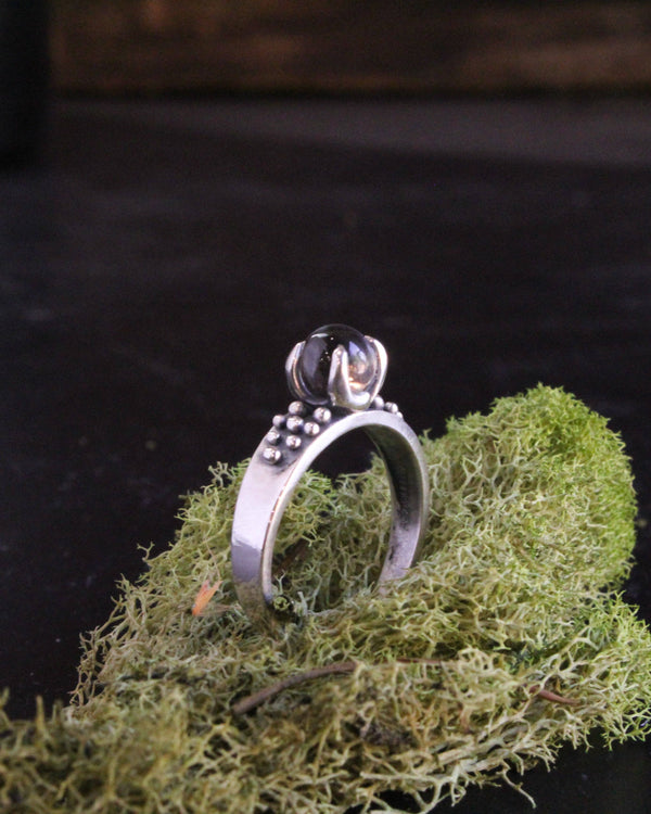 Quartz Crystal Ball Ring Size 9