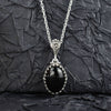 Black Onyx & Sterling Silver Heart Necklace