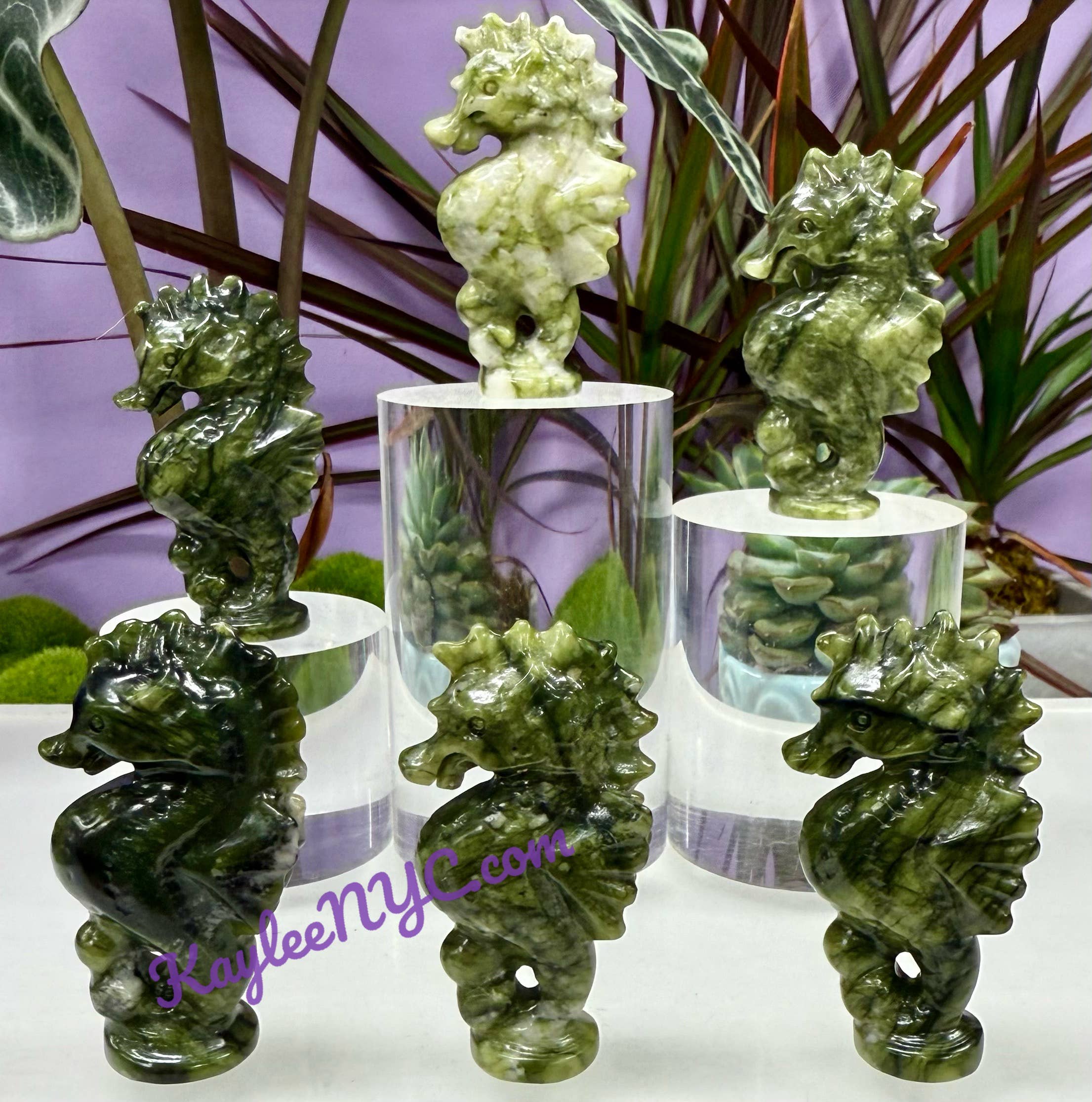 Nephrite Jade Seahorses
