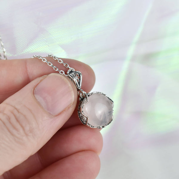 Rose Quartz & Sterling Silver Necklace