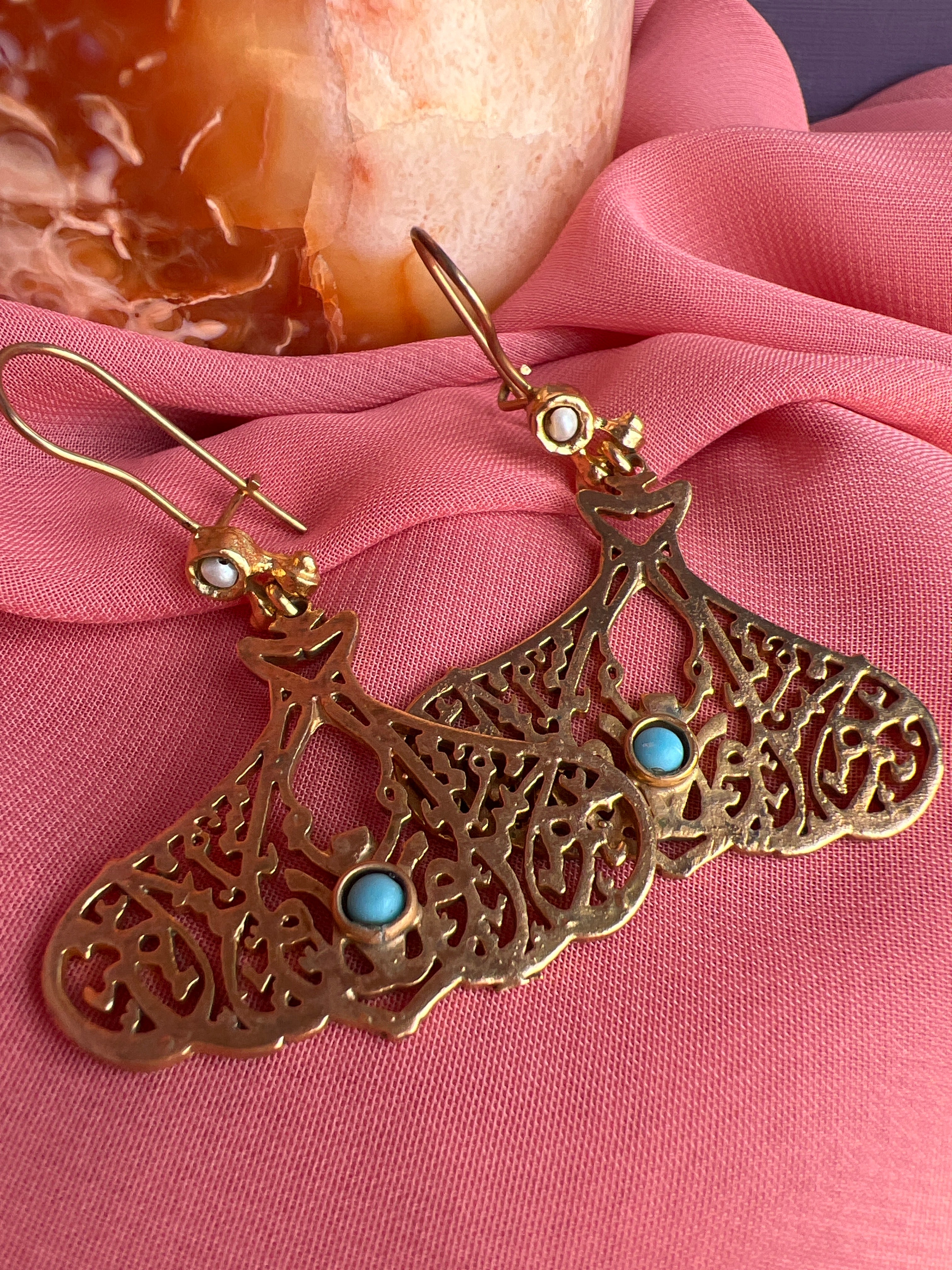 Gold Vermeil Filigree Earrings