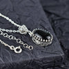 Black Onyx & Sterling Silver Heart Necklace
