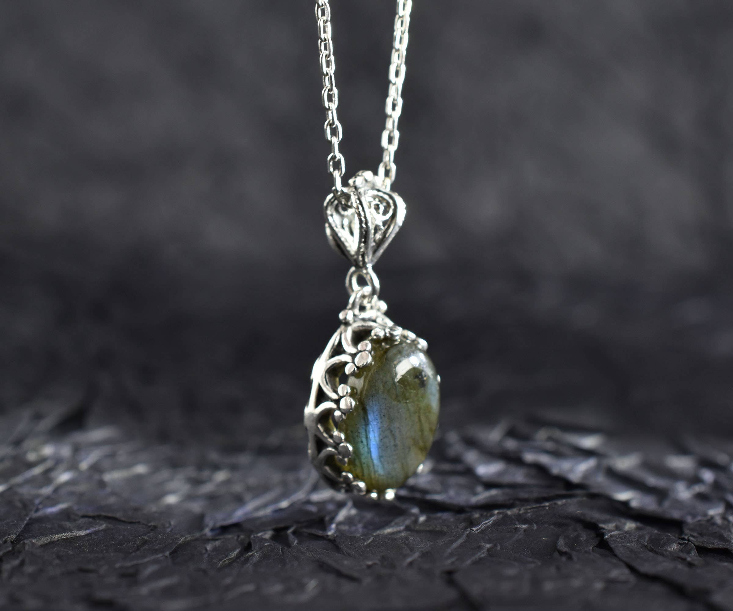 Labradorite & Sterling Silver Necklace