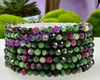Faceted Ruby Zoisite Bracelet