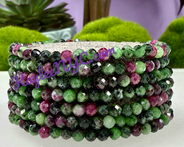 Faceted Ruby Zoisite Bracelet
