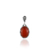 Carnelian & Sterling Silver Crown Necklace