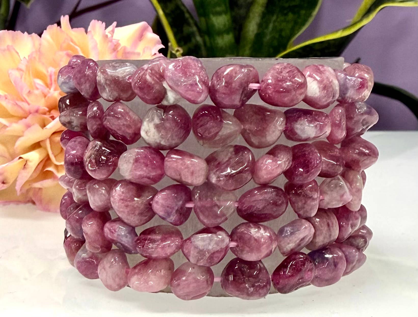 Pink Tourmaline Tumble Bracelet