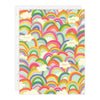 Colorful rainbow pattern with 'Yay!' text on a white background