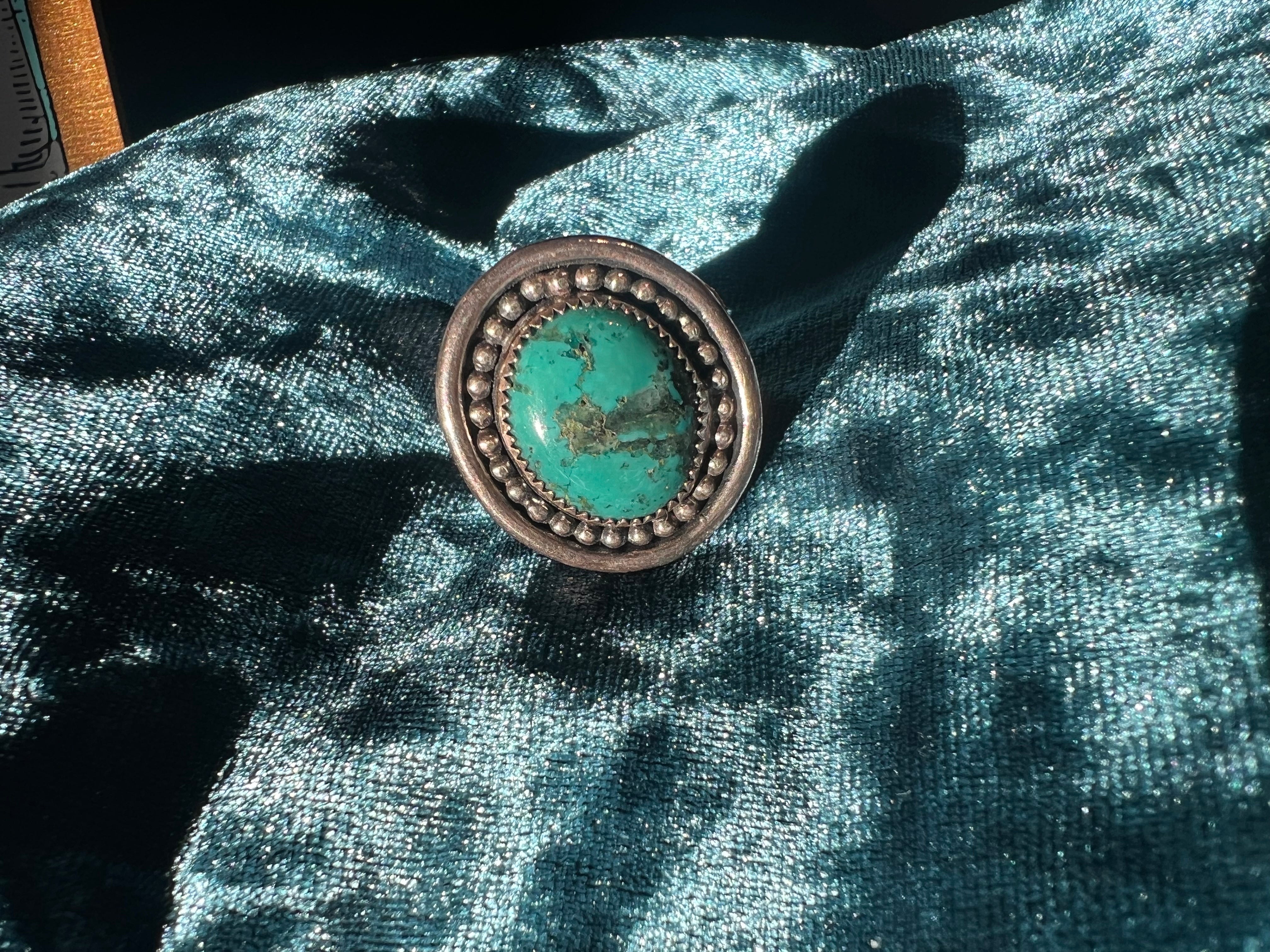 Bead Halo Turquoise Ring