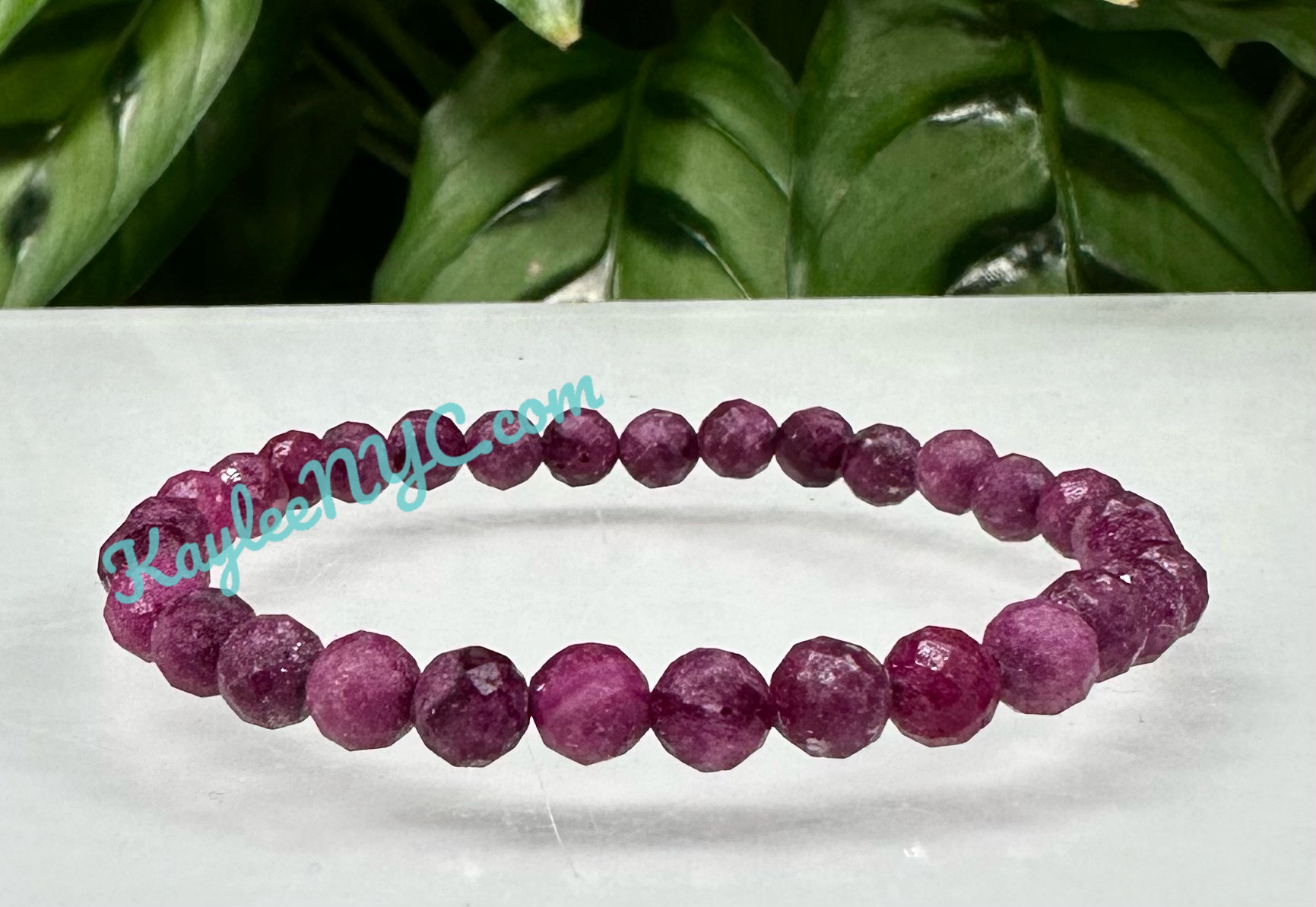 Ruby Faceted 5mm Stretch Bracelet
