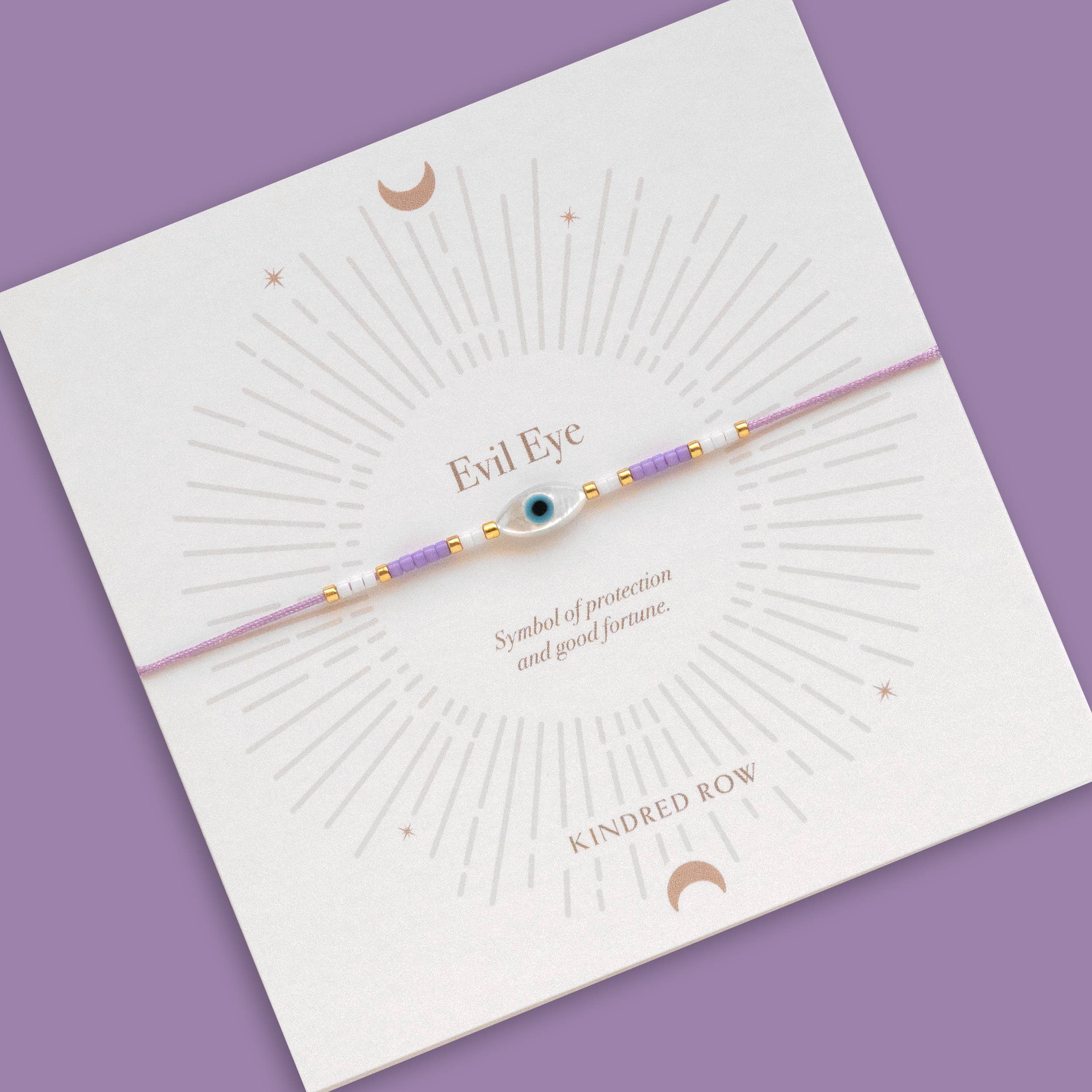 Evil Eye Cord Bracelet, Lavender