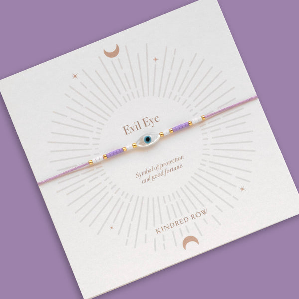 Evil Eye Cord Bracelet, Lavender