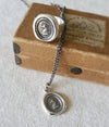 Unicorn and Crown Wax Seal Necklace